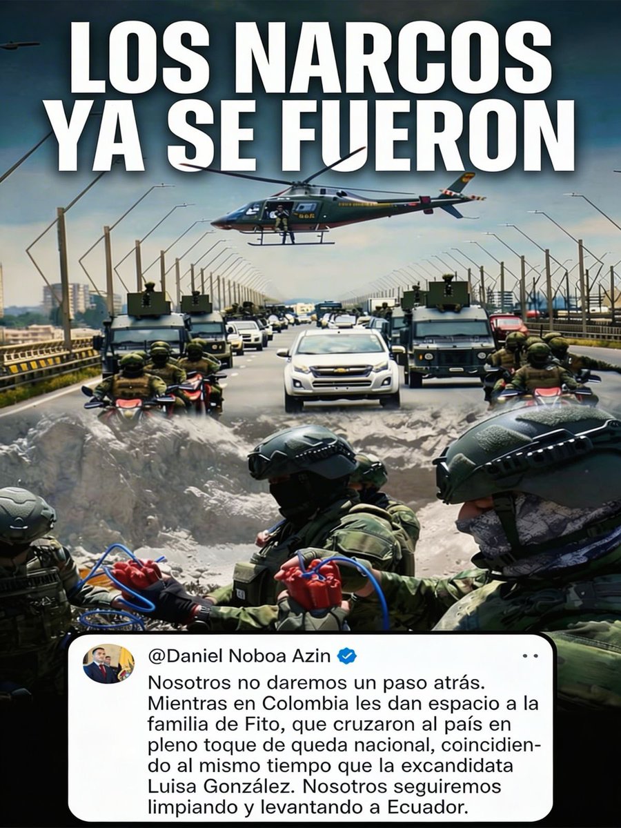 Les dieron quince días. Quince días a los verdaderos capos y a sus familias para desaparecer. No del mapa del crimen, sino del país.
Antes del toque de queda, ya se habían esfumado de Ecuador.
El presidente Daniel Noboa lo confirma: la familia de alias Fito salió por Colombia