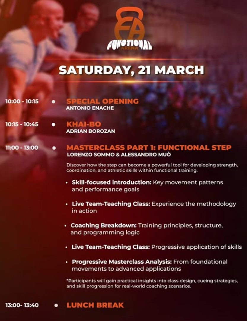 sense4fit's tweet photo. 🔥 From the first beat of the morning to the last challenge of the evening, on March 21st you enter a day where the energy doesn't stop.

Functional Arena means more than classes. 

💥 Check the agenda for the full event schedule. 

March 21, 2026
📍 Face Social, Bucharest https://t.co/IiehIBDyxZ