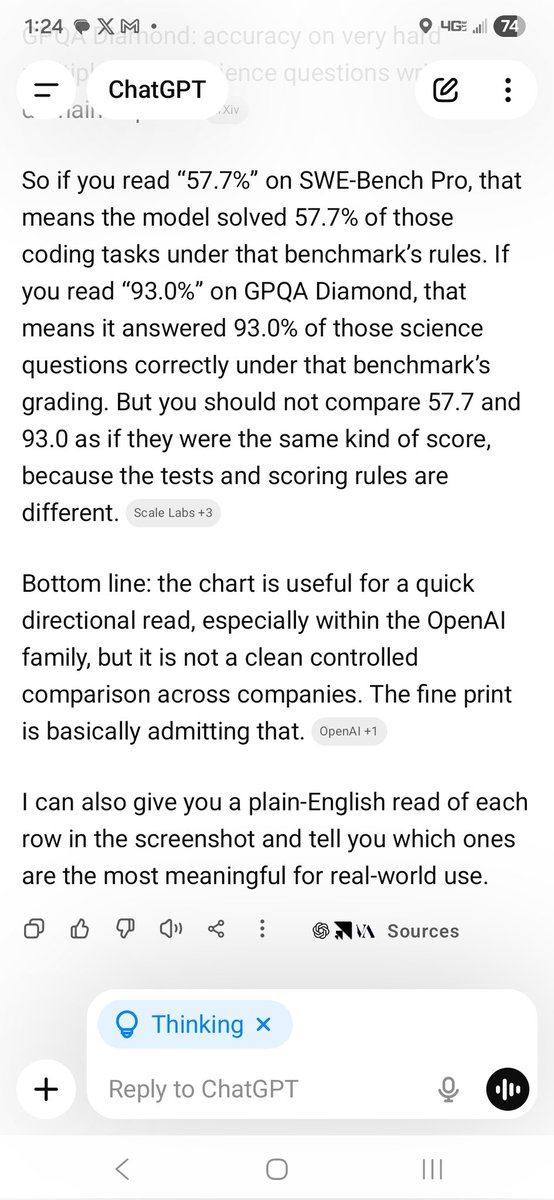 lbujr's tweet photo. @OpenAI Huge fan of OpenAI. But comparisons like this aren't fair. Your fine print says it. And so does your software. So what's unreliable? Your data or your software? https://t.co/Q3WFZbwBsk
