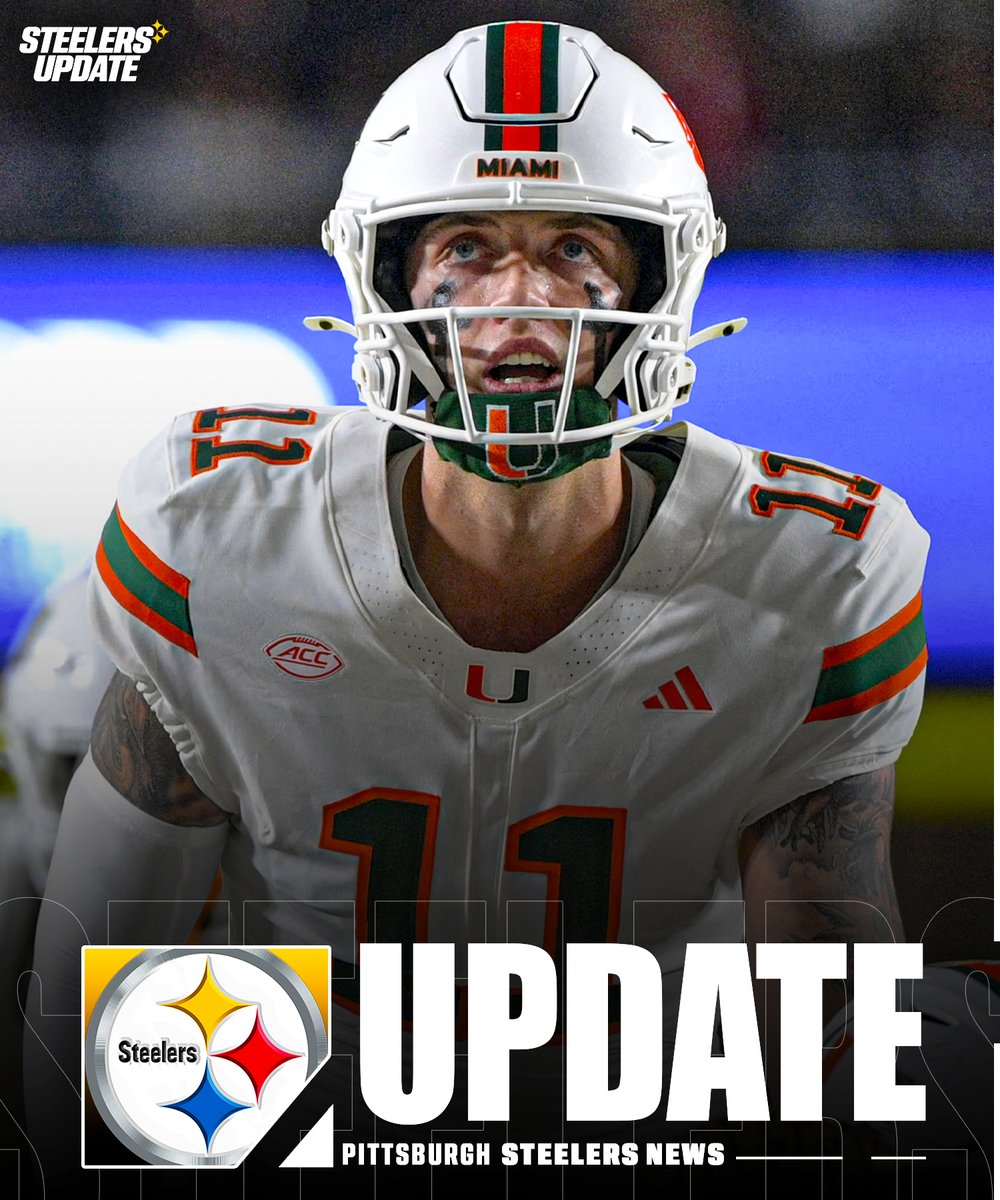The Pittsburgh #Steelers hosted #Miami QB Carson Beck for a Top 30 pre-draft visit Tuesday.

Pittsburgh also had a formal meeting with Beck at the #NFL Combine.

Beck, 23, measures 6-foot-5, 233 pounds and is currently viewed as a fourth-round pick.

In 2025, Beck played in 16