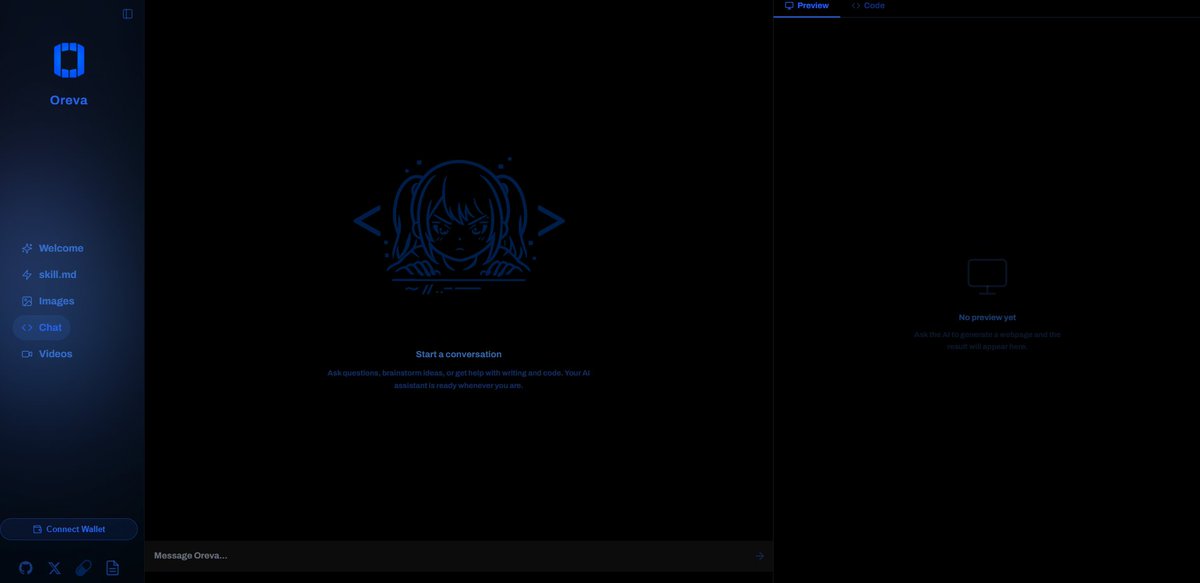 orevaagent's tweet photo. Ask Oreva to build any website or UI component and get clean working code instantly. Live preview included, export anytime. From landing pages to full interfaces in seconds. https://t.co/hpkg66D2g5