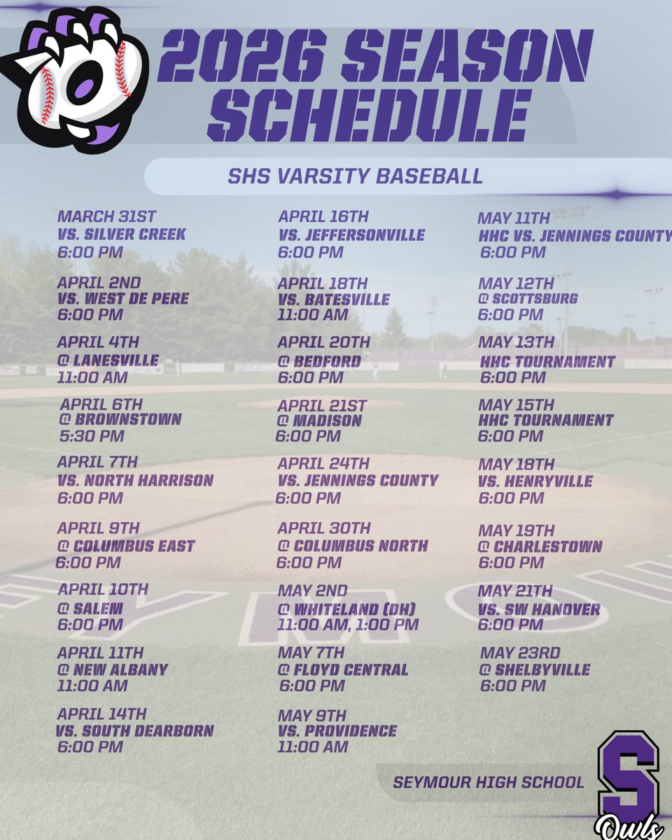 Seymour Owls Baseball tweet media