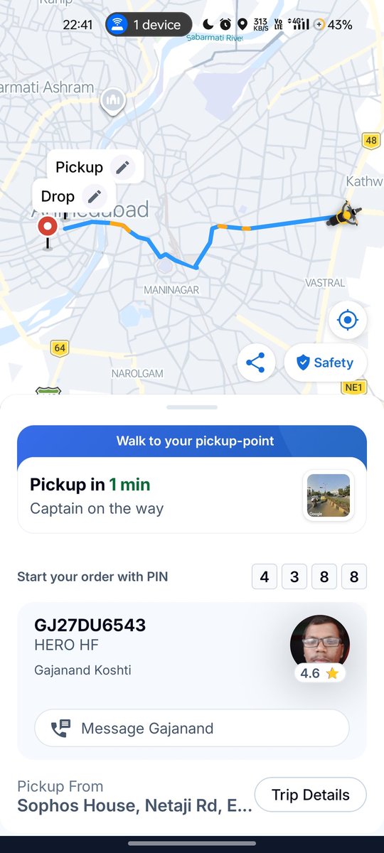 BorichaPrit's tweet photo. @rapidobikeapp Is this how your captains operate?
Booked at 8:30 PM, driver crossed pickup, didn’t stop, now at 11PM, 12–13 km away and did not responding. Unacceptable. I’m a daily user, please take action. #rapido #rapidobike https://t.co/ooG0K0jWLW