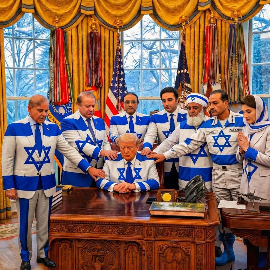 Current Pakistani military regime.
Napak Army dogs with their master Trump