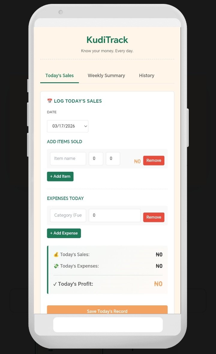 I built something simple.

KUDITRACK - a daily sales tracker that helps food vendors see exactly how much they make every day.