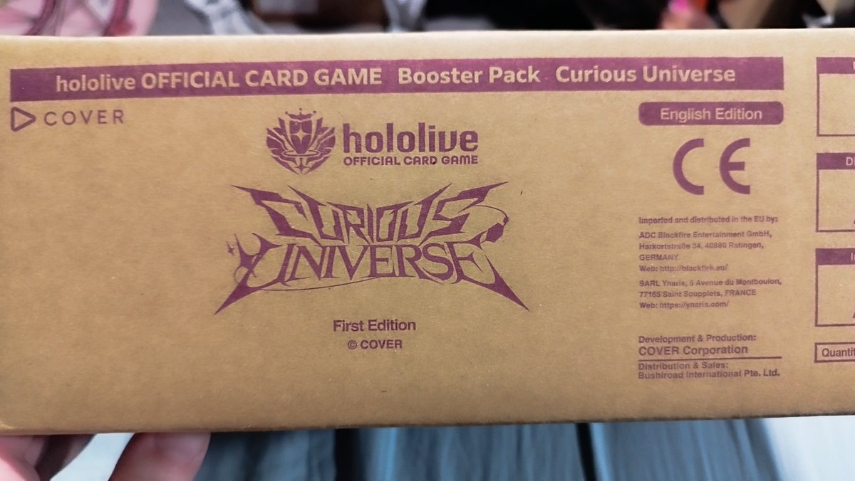 MyVtuberGoodies's tweet photo. 💛❤️
Apres une rupture de stock avant même la sortie, nous somme heureuse d'avoir reçu un carton entier de display Curious Universe du TCG Hololive en anglais.

On va en mettre une partie en ligne ce soir et l'autre dans la journée de demain. https://t.co/j1YBThGAXw