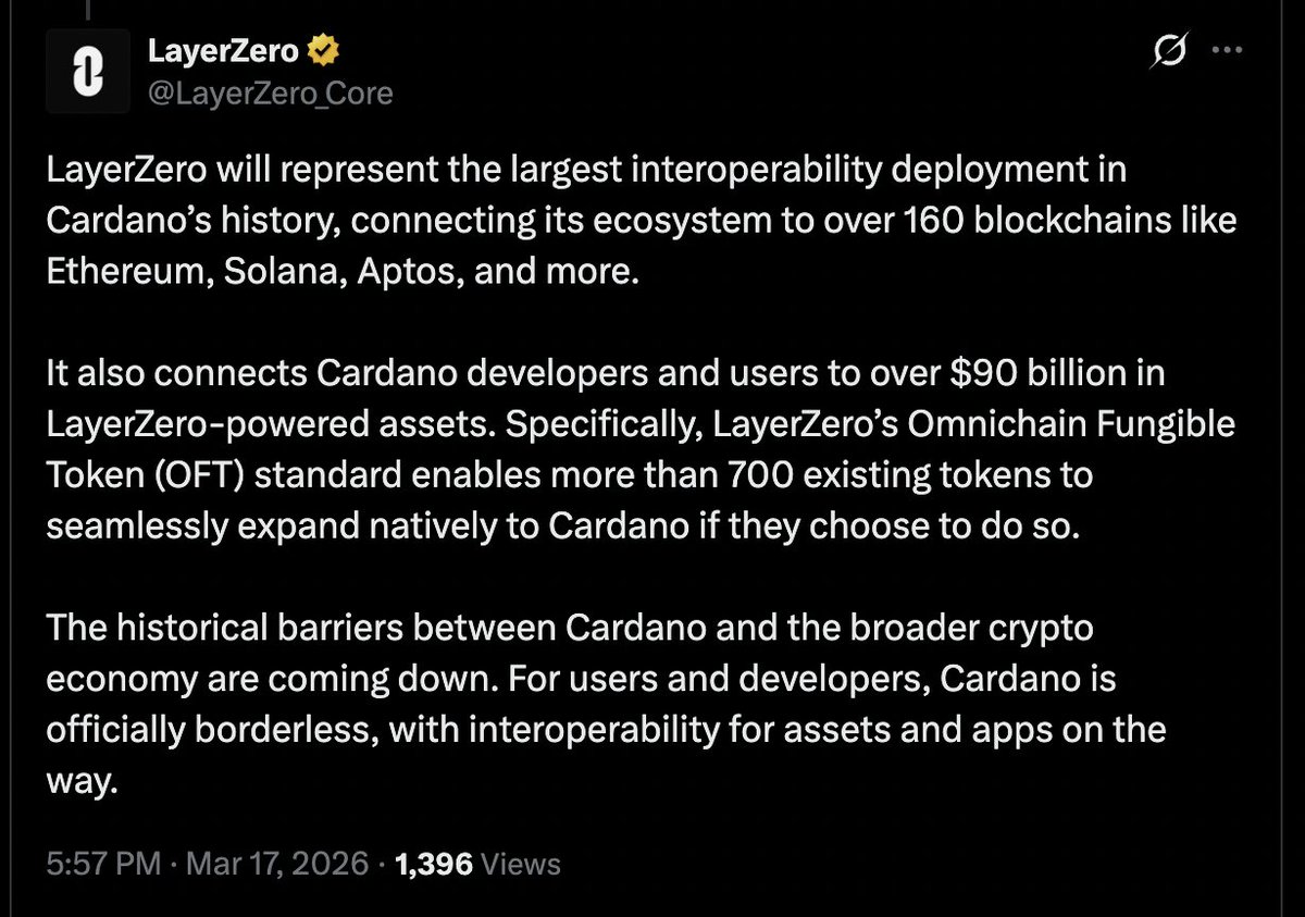 LayerZero coming to Cardano with their OFT standard