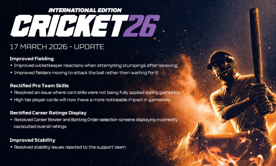 #Cricket26 : Patch UPDATES 🏏🎮 tweet media