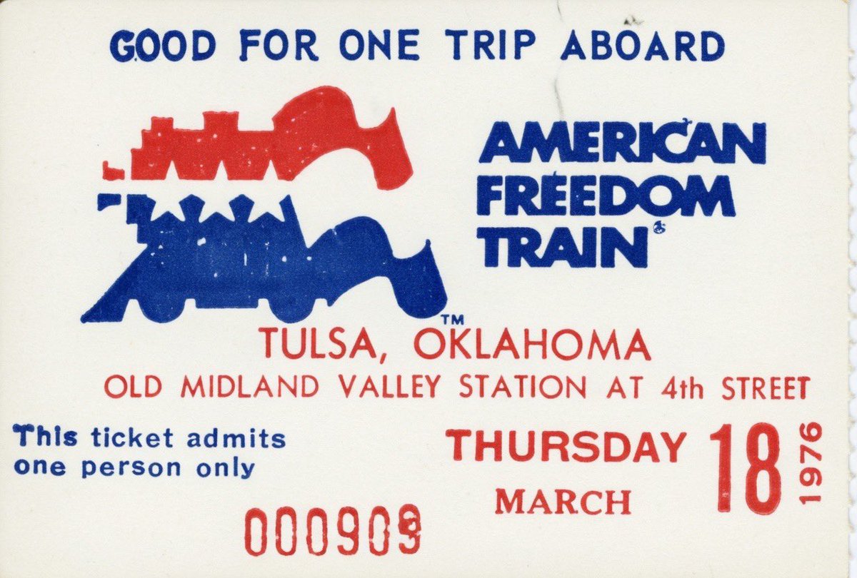 The Bicentennial American Freedom Train arrives in Tulsa, Oklahoma.