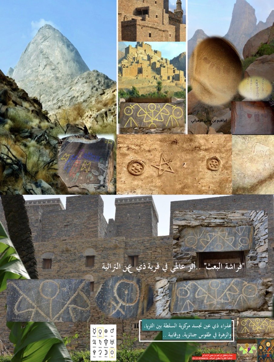 Ibrahim55zd's tweet photo. 2/4

يتناول هذا البحث اكتشافًا وتوثيقًا أوليًا لنقشين صخريين غير مسبوقين في منطقة الباحة جنوب غرب الجزيرة العربية، يتمثل الأول في "نقش الفراشة الثلاثية" في قرية ذي عين الأثرية، ويأخذ شكل تكوين رمزي مجنّح يشبه الفراشة، تم العثور عليه عند مدخل أحد المنازل المهجورة، بينما يظهر الثاني في قرية مولغ بمحافظة المندق على شكل "مثلث قائم" تتوسط سبع دوائر محفورة على فتحة قناة مائية. 
وقد استخدم البحث منهجًا أنثروبولوجيًا رمزيًا وبصري في بحث مكتوباً مع التصوير فقط وذلك خارج نطاق المسح والتنقيب ، ومن خلال مقارنة شكلية وسياقية وميداني دقيقة. 
وتُظهر الدراسة تشابها لافتا في البنية الرمزية بين النقشين، مما يشير إلى وجود نسق بصري مشترك غير موثق سابقا في المنطقة، كما تفترض الدراسة أن هذه الرموز تعكس طقوساً أنثوية، أو ارتباطاً بالماء والخصب، وربما تشير إلى ثقافة محلية رمزية مفقودة، وتوصي الدراسة بتوثيق النقشين رسمياً، وإجراء المزيد من المسوحات الأثرية في المنطقة الممتدة بين المندق وذي عين، من خلال هيئة التراث بالم��طقة ، وتفعيل التعاون العلمي لتفسير هذا الإرث البصري النادر.
ما يميز هذا الاكتشاف الجديد
ما يُضفي على النقشين موضوع البحث أهمية استثنائية يتمثل في:
•ندرة الرموز من هذا النوع في جنوب الجزيرة، وتحديدًا في منطقة الباحة، مما يمنحهما بعدًا جغرافيًا جديدًا غير مكرّر.
•البنية التركيبية الثنائية (أنثى/ماء) التي تجمع بين معتقدات الأنوثة وطقوس المياه، وهي بنية لم تُحلّل من قبل ضمن السياق العربي المحلي.
•حضور الرقم ٧ في كلا النقشين، ما يربطهما بنظام رمزي عددي معروف عالميًا في الطقوس الفلكية والدينية، لكنه نادر الظهور في النقوش غير النصية في الجزيرة.
•تشابه رمزي مع ثقافات متوسطية (الإيغية، الكنعانية، المصرية القديمة) ما يفتح الباب لاحتمال تأثر الرمزية المحلية بموجات ثقافية عابرة عبر البحر الأحمر أو طرق التجارة القديمة.

#هيئة_التراث #وزارة_الثقافة #إمارة_الباحة