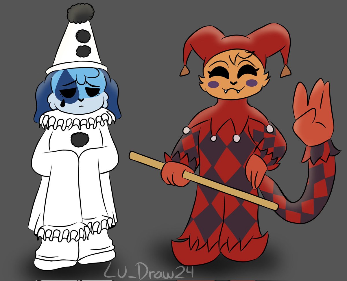 Lu_Draw24's tweet image. Dogpressed💙/Pierrot 🖤
Catfeine🧡/Arlequín❤️

#FrowningCritters #Catfeine #Dogpressed 
#TheAdventuresOfBuratino