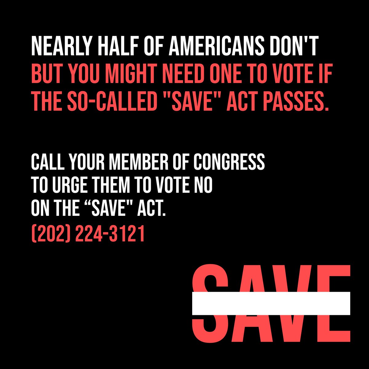 AlabamaElection's tweet photo. Sign up for our email newsletter to learn more about how the “Save Act” can impede your right to vote. 

https://t.co/JZQQCBZL7q

#SaveAct #VotingRights #Vote #Elections #AlabamaElections https://t.co/b1WtUnBkR9