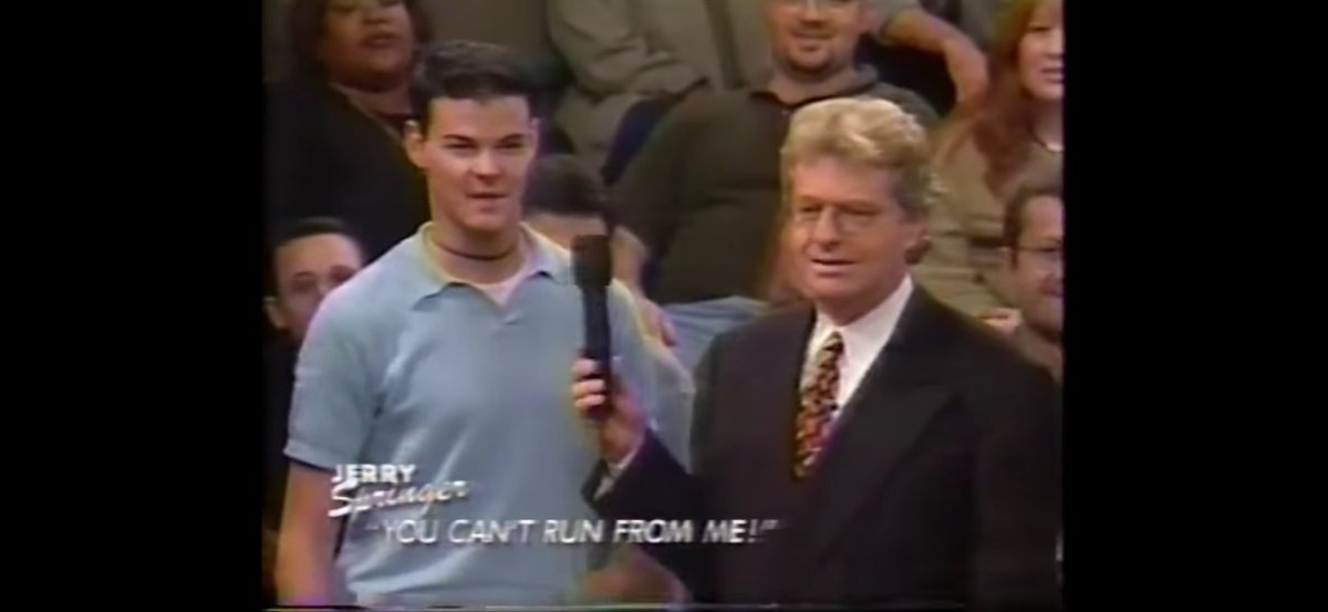 ProducerPunk's tweet photo. If anyone is in touch with Derrick Hanson, can you ask him if this is him in the Springer audience back in 98?! https://t.co/E1Hnx8wcDZ