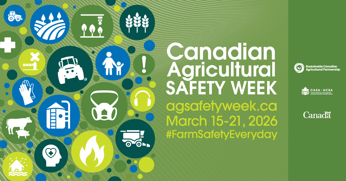 Canadian Ag Safety Week is here, and we're celebrating the farmers, families, and workers who keep our food system strong. Be aware and look out for one another. One second or one decision can save a life. Tag a farmer who makes your community safer &amp; share to spread the message.
