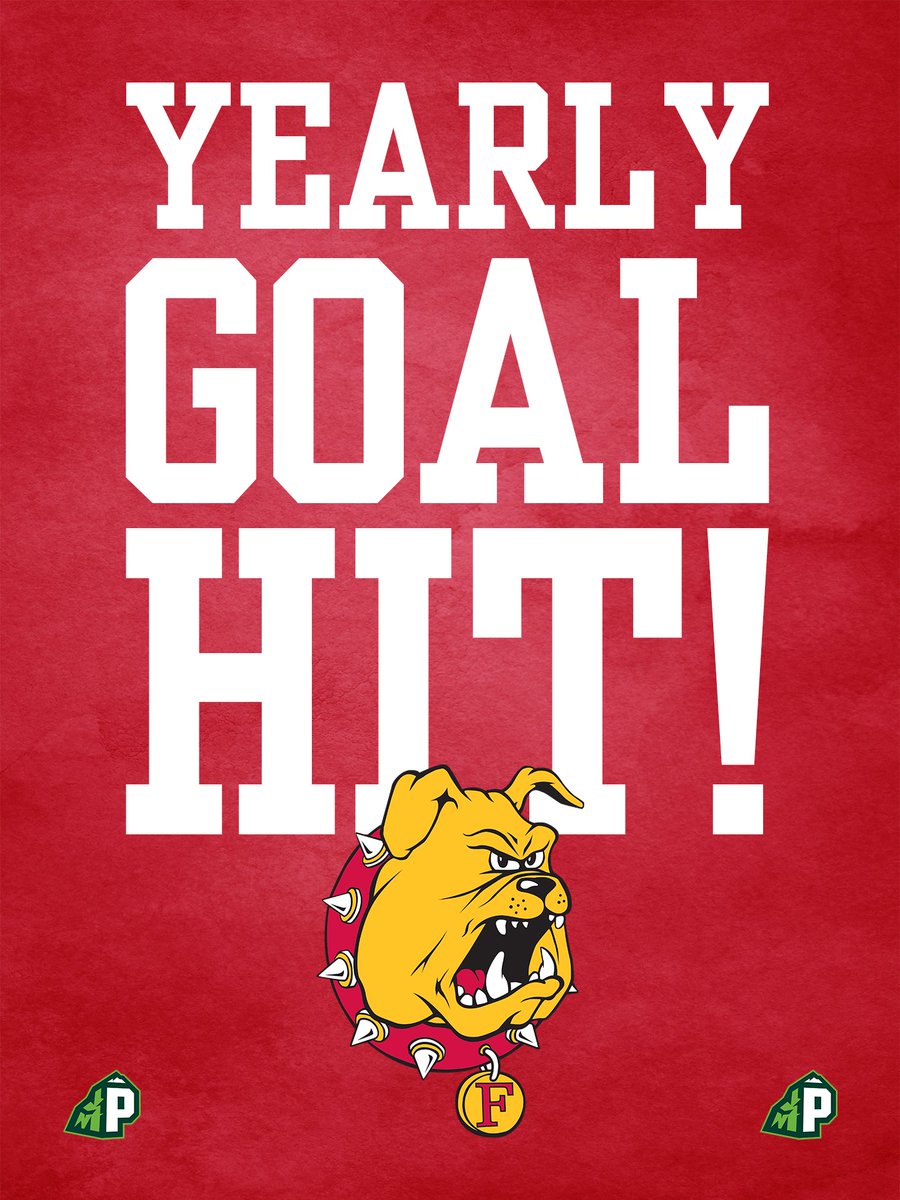 PeakSportsMGMT's tweet image. GOAL HIT! 🚨 @ferrisathletics has officially hit their 2025-26 property goal! Shoutout to our team of Nate Jacobs and Molly Cesa on their accomplishment!

#KeepClimbing 🏔️