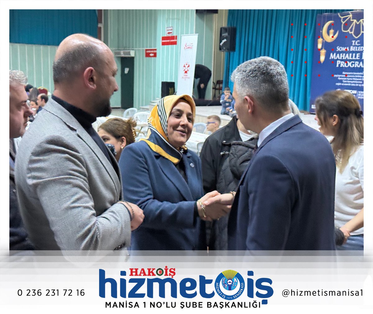 hizmetismanisa's tweet photo. Soma Belediye Başkanlığımızın iftar programına katıldık.
Soma Belediye Başkanımız Sayın Sercan Okur’un Belediye çalışanları için vermiş olduğu iftar programına katılım sağladık.
#Hakis #Hizmetis #Somabelediyesi #Soma https://t.co/owZMXftA5Q