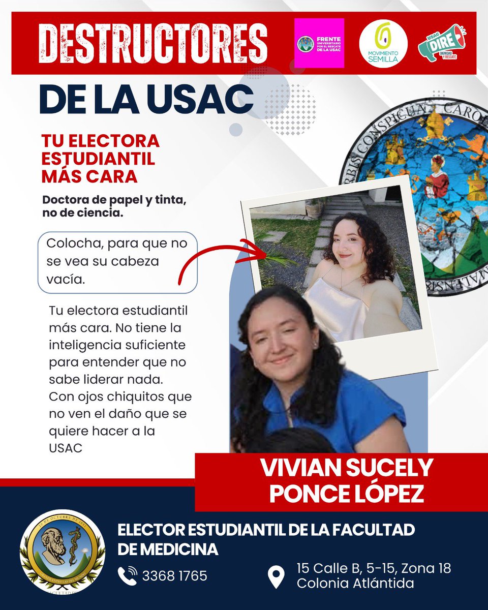 Circula en redes sociales 

DESTRUCTORES DE LA USAC
👇👇👇👇👇👇👇👇
