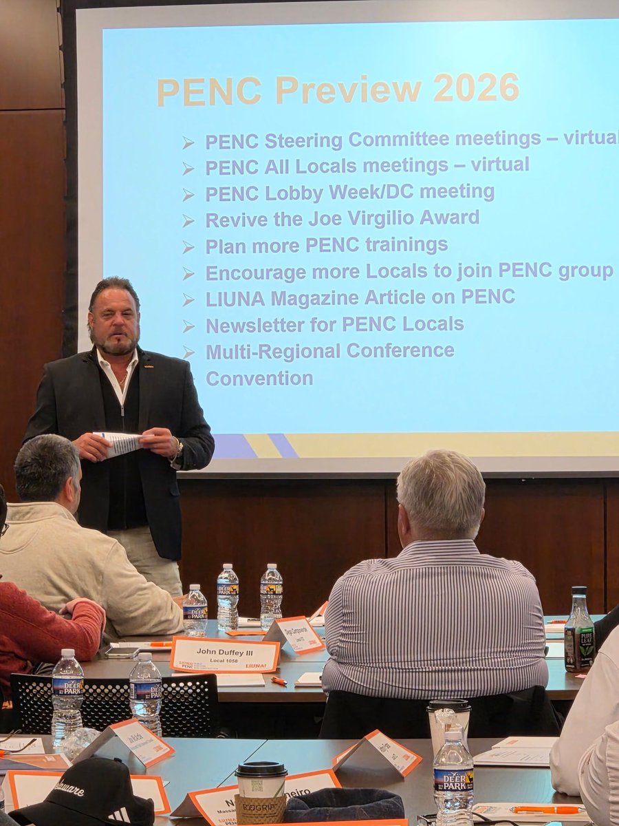GSTMFSabitoni's tweet photo. I was proud to address the #PENC Coordinating Committee at @LIUNA HQ — focusing on strengthening coordination, sharpening our strategy, advancing our organizing efforts, and building even greater solidarity internationally.
Together, we keep moving forward. https://t.co/17P0BdDHH8