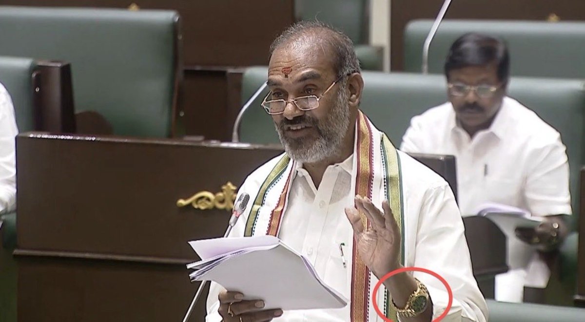 Wearing wrist watch worth 3400000/- INR, imagine how much property he is making from peoples money.... 

#india #Corrupt_India #bjp