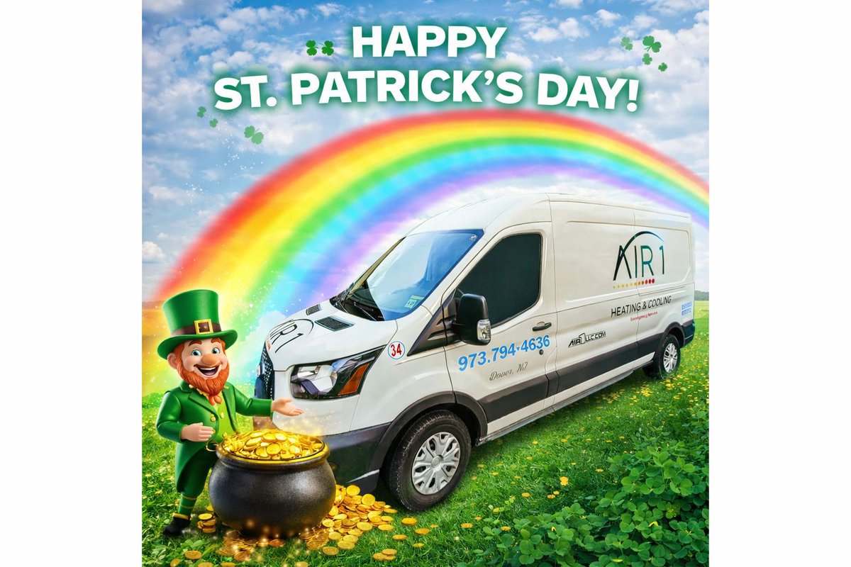 🍀 Happy St. Patrick’s Day from Air 1! 🌈🚐