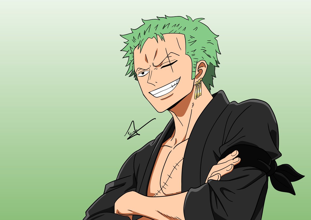 Primero fue Luffy y después Sanji, y como no hay dos sin tres, aquí está el último miembro del trío monstruoso de los Sombreros de Paja... ¡Zoro Roronoa! También conocido como "el Marimo idiota" por Sanji. 😋😂 

Espero que os guste. ☺️

#roronoazoro #zoro #marimo #onepiece