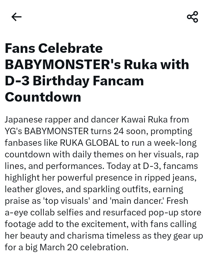 #RUKA It's trending on X and trending in today's news headlines 

#베이비몬스터루카 #RUKA #루카