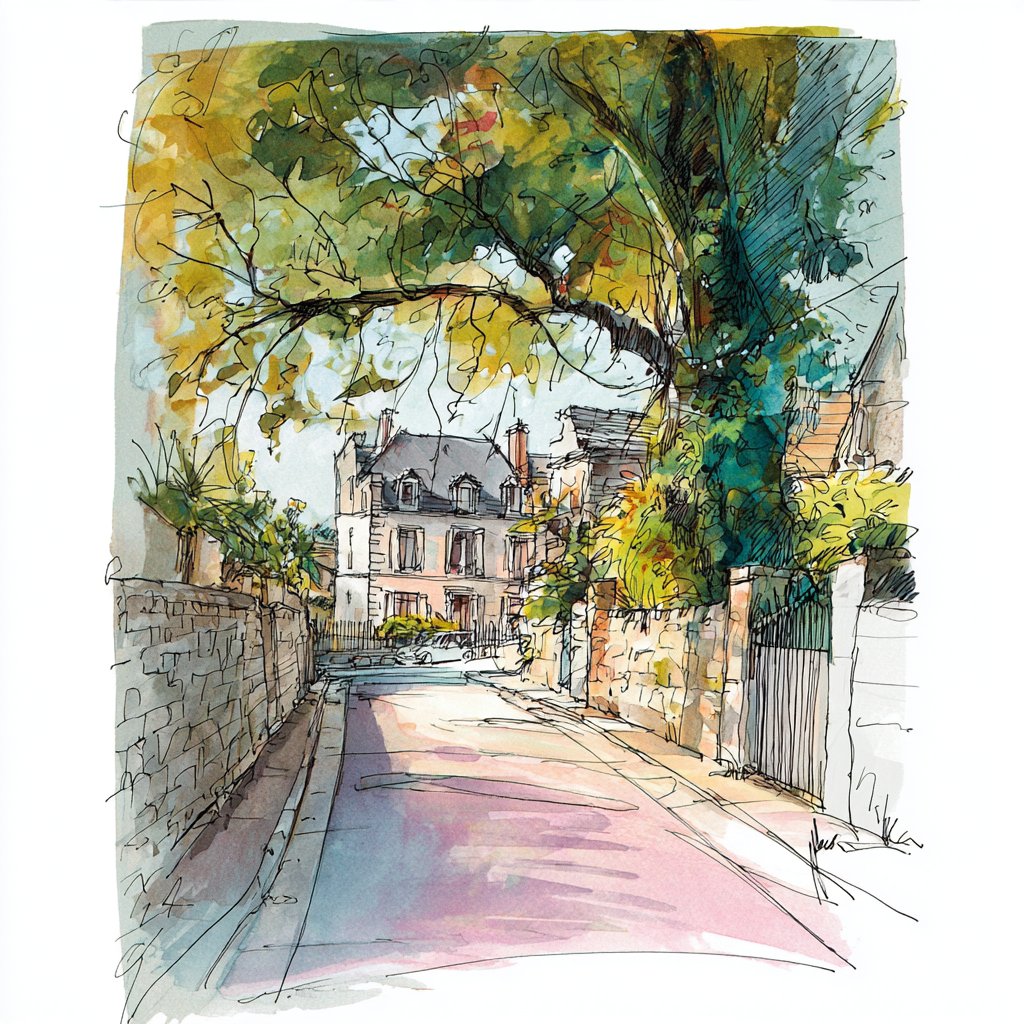 Watercolor urban sketches