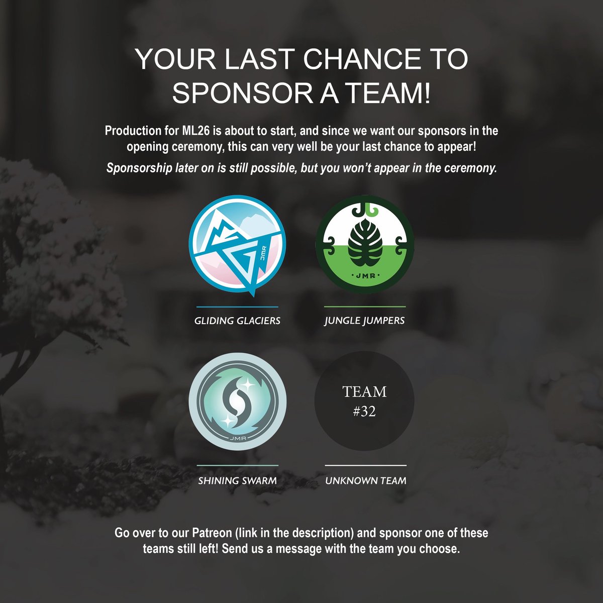 Jellesmarbles's tweet photo. 4 remain 👀 Last chance to sponsor‼️
Details can be found through our memberships at:
> https://t.co/NDdA2JLloh
#MarbleLeague2026 #MarbleLeague #SponsorUs #Teams #MarbleSports https://t.co/X0FzcgnxXo