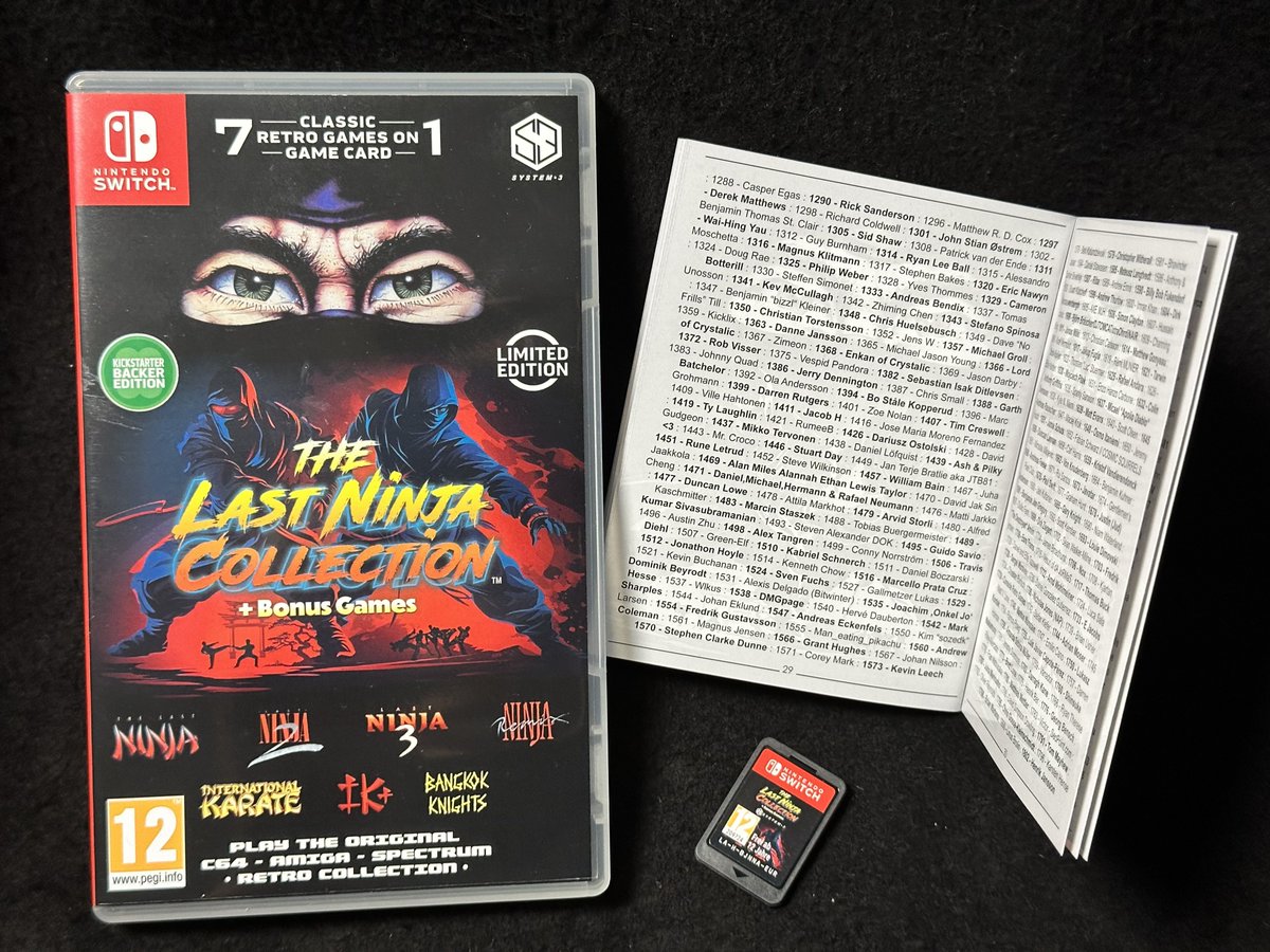 JoachimHesse's tweet photo. Aus England ist die #Kickstarter-Edition der „The Last Ninja Collection“ von #System3 eingetroffen! 🥳🥷🏿 Für Heimcomputer waren die #LastNinja-Teile trotz pingeliger Steuerung Meilensteine. Nach kurzer Suche habe ich auf Seite 29 der Anleitung sogar meinen Namen entdeckt. https://t.co/TNUniTrLQs