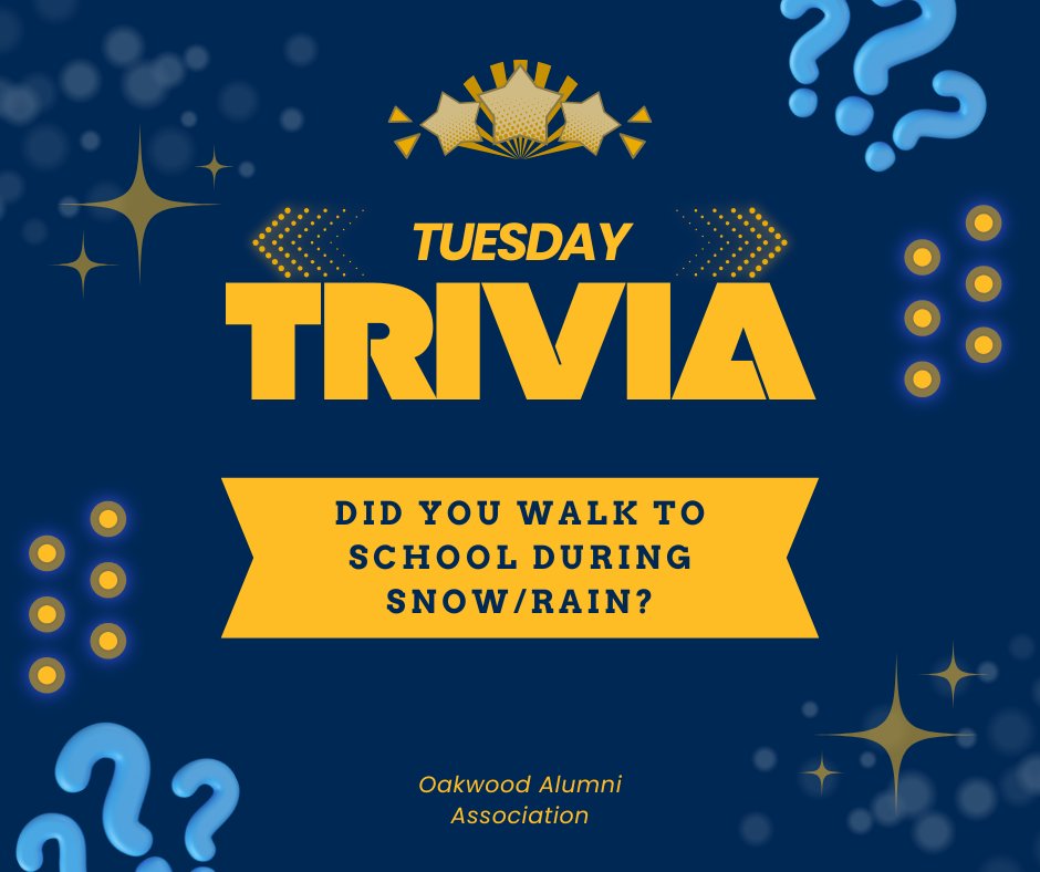 It's snowing in Oakwood today!  When you were a student, did you brave the elements for the walk to school? ❄☔😎

#lumberjacks #HighSchoolDays #alumni