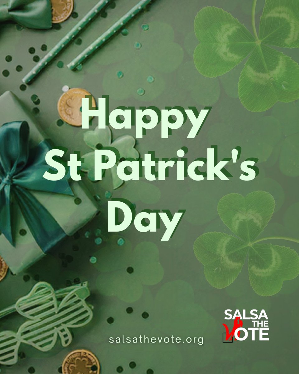 SalsaTheVote's tweet photo. A day to wear green, smile big, and celebrate together ☘️

#StPatricksDay #LuckyVibes #GreenMood #GoodEnergy #salsathevote #STV https://t.co/LG28QVlkcN