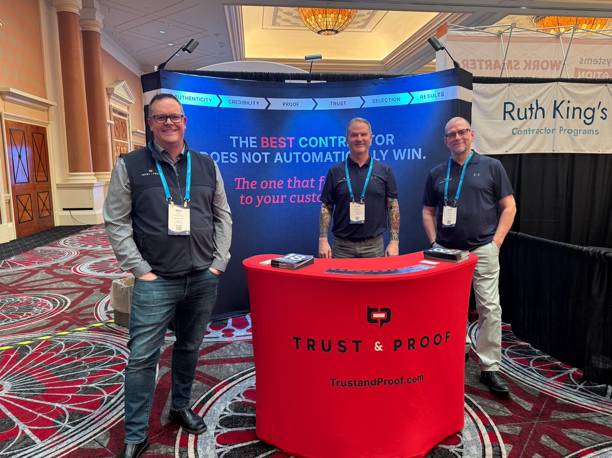 trustandproof's tweet photo. This week, we're excited to be at ACCA 2026, the premier annual business and networking event for HVACR contractors and industry professionals, unveiling our new brand and meeting with fellow colleagues and innovators. Come see Matt, Dan, Geoff, and Sheena at Booth No. 502! https://t.co/l6YGHx2XIS