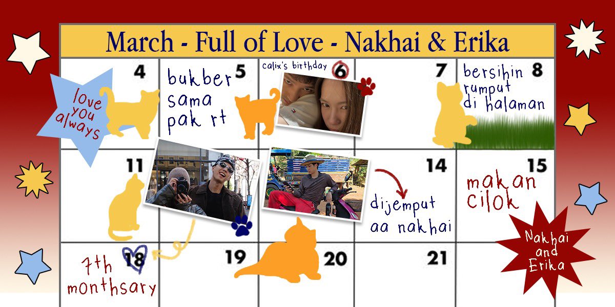 erikanayu's tweet photo. marked this calendar not just with dates, but with us. welcome to the seventh chapter of our #18! https://t.co/rXxivZ054o
