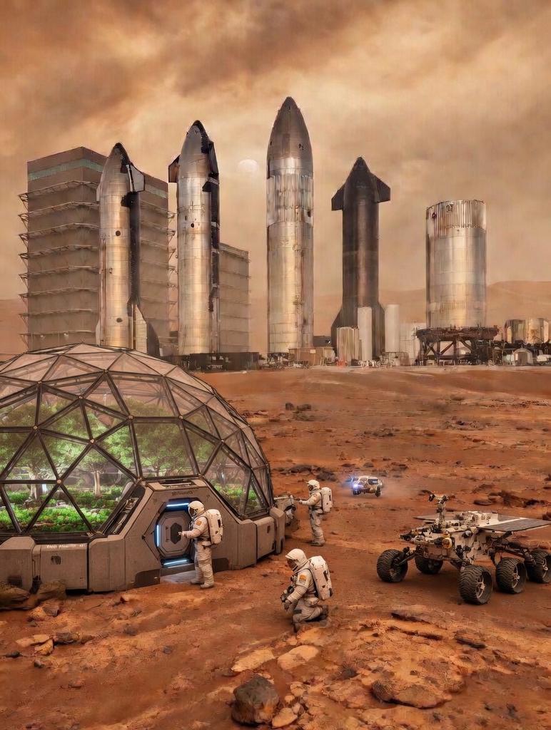 Ibero_Layetano's tweet photo. @elonmusk Rocket Garden at Mars Starbase. https://t.co/coVUmJHHul