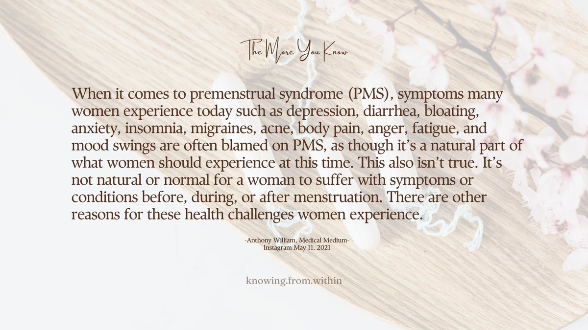 Listen up Ladies! PMS symptoms are not normal. We have been made to believe they are and to just suck it up and deal with it. There is a reason for your suffering. Most common are EBV - Epstein Barr Virus, sluggish liver, toxic heavy metals to name a few.
