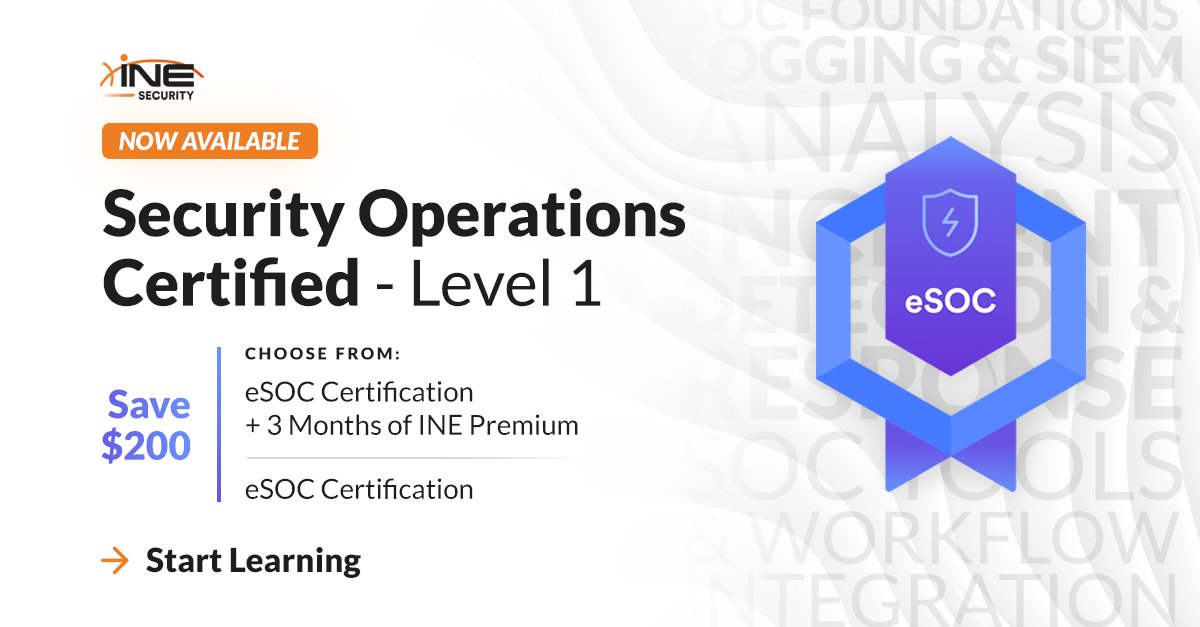 INE Security (FKA eLearnSecurity) tweet media