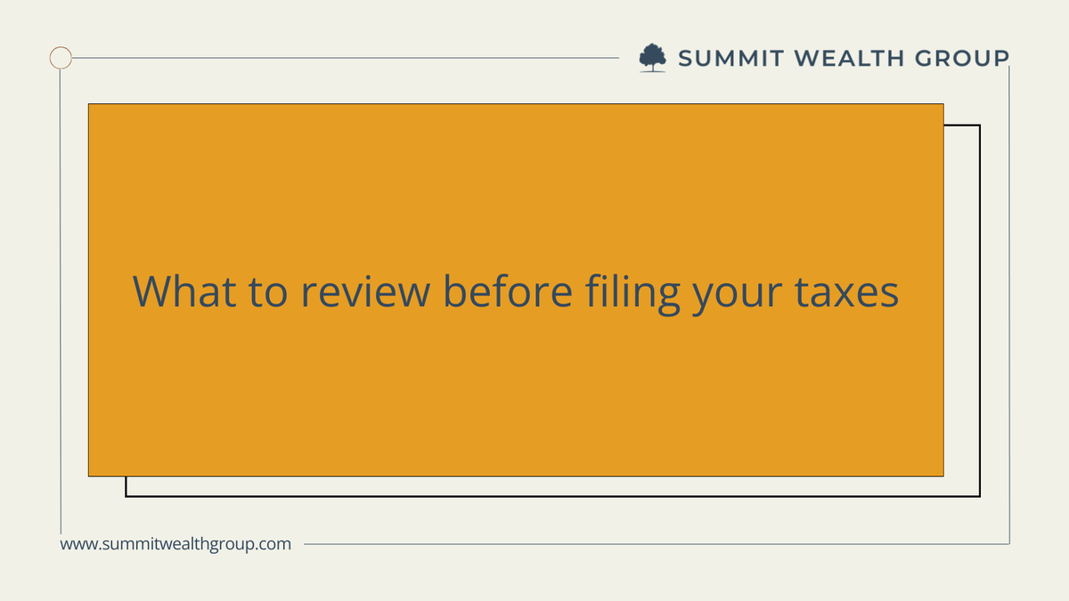 summitwealthgrp's tweet photo. Before filing, it can help to review: 

Retirement contributions
Charitable giving strategies
Capital gains from the previous year

These details often influence overall tax efficiency. https://t.co/4hw2HTRUUN