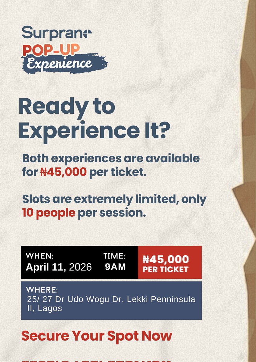 surpranoC's tweet photo. At the Surprano Cocktail Mixing Experience, you get to.
Learn guided cocktail mixing techniques 🤝 Get hands-on and mix your own glass 🥂 Enjoy a free cocktail you crafted yourself ✨ Walk away with the art of mixology
₦45,000/ticket | April 11, 2026 | Lekki, Lagos https://t.co/8FhgeDtPpz