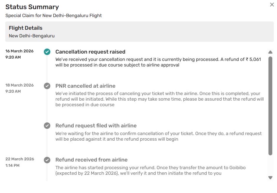 isakshiarora's tweet photo. @flyspicejet @goibibo @DGCAIndia 
Booked Del–BLR flight for 22nd. Airline cancelled it due to operational reason, I opted for a refund. I paid ₹6061 but refund shows ₹5,061. Why ₹1000 is being deducted when the cancellation isn’t from my side? https://t.co/Uj3QNydC7E