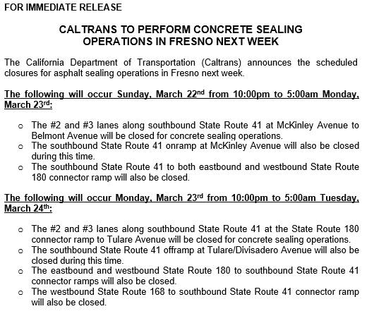 Caltrans District 6 tweet media