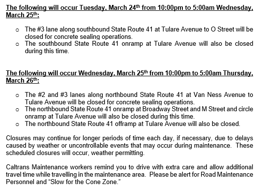 Caltrans District 6 tweet media