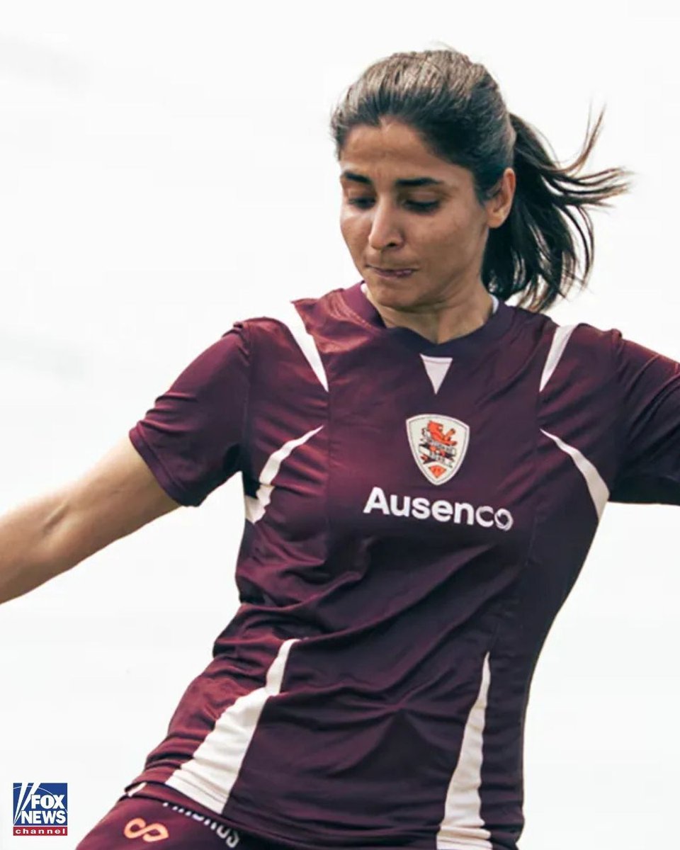 FoxNews's tweet photo. NO RETURN: Two Iranian women’s soccer players have begun practicing with an Australian club after being granted asylum from their home country amid growing Middle East tensions.

The players are seen smiling without wearing a hijab as they pose alongside members of the Brisbane Roar.