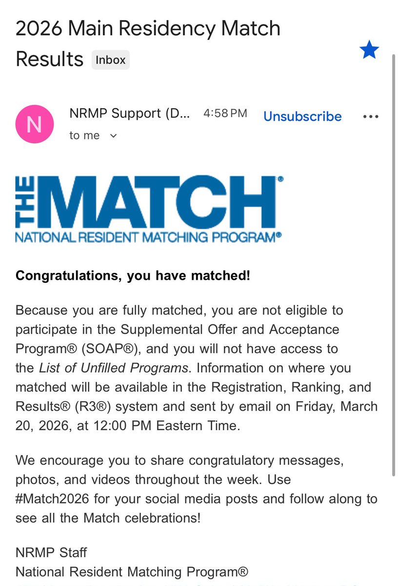 osamaamaherr's tweet photo. I MATCHED INTO RESIDENCY!!!!

#Match2026 #NRMP https://t.co/qKXnIQrtfO