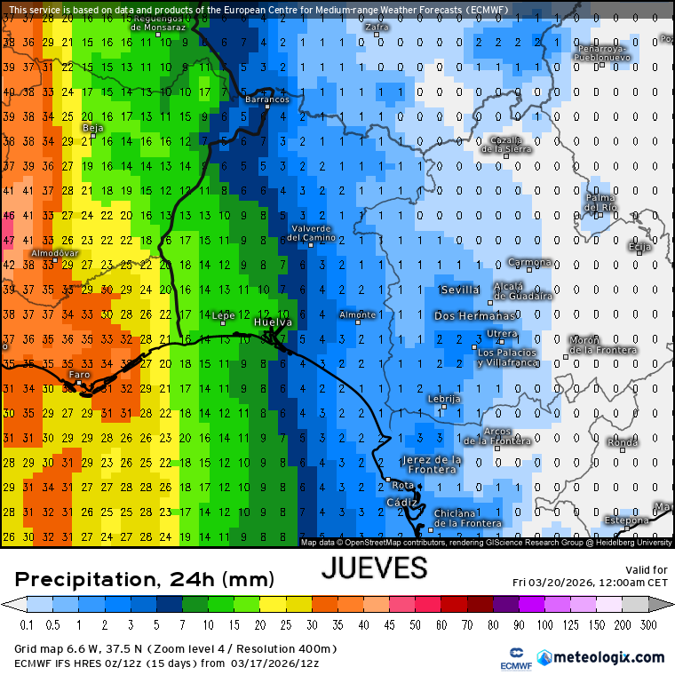 Meteohuelva's tweet photo. Mañana empezaremos a sentir los efectos de la borrasca Therese. Habrá posibilidad de chubascos en general débiles más probables de madrugada y por la mañana y en el litoral.

El jueves llegará un frente frío pero se quedará estacionario sobre el Algarve portugués. Dejará lluvias en la mitad occidental de la provincia, dejando a la oriental sin apenas agua. El viernes si habrá lluvias más repartidas.

Hacia el fin de semana la borrasca se desplazará a las Canarias a la vez que se irá rellenando por lo que la probabilidad de lluvias desciende de manera importante.