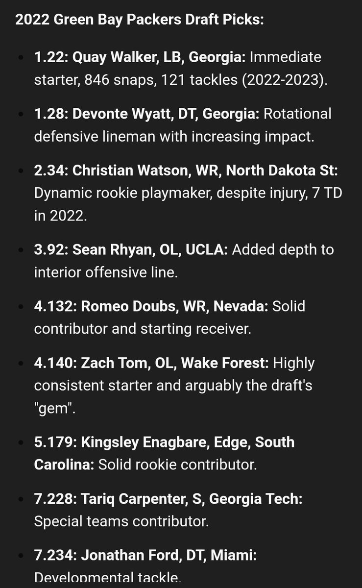 edsmith13452's tweet photo. @BruceMurrayNFL the miami playbook.  GB lost Rodgers in free agency &amp; traded away Adam's in 2022. This was the draft https://t.co/KkouO0ZHuZ
