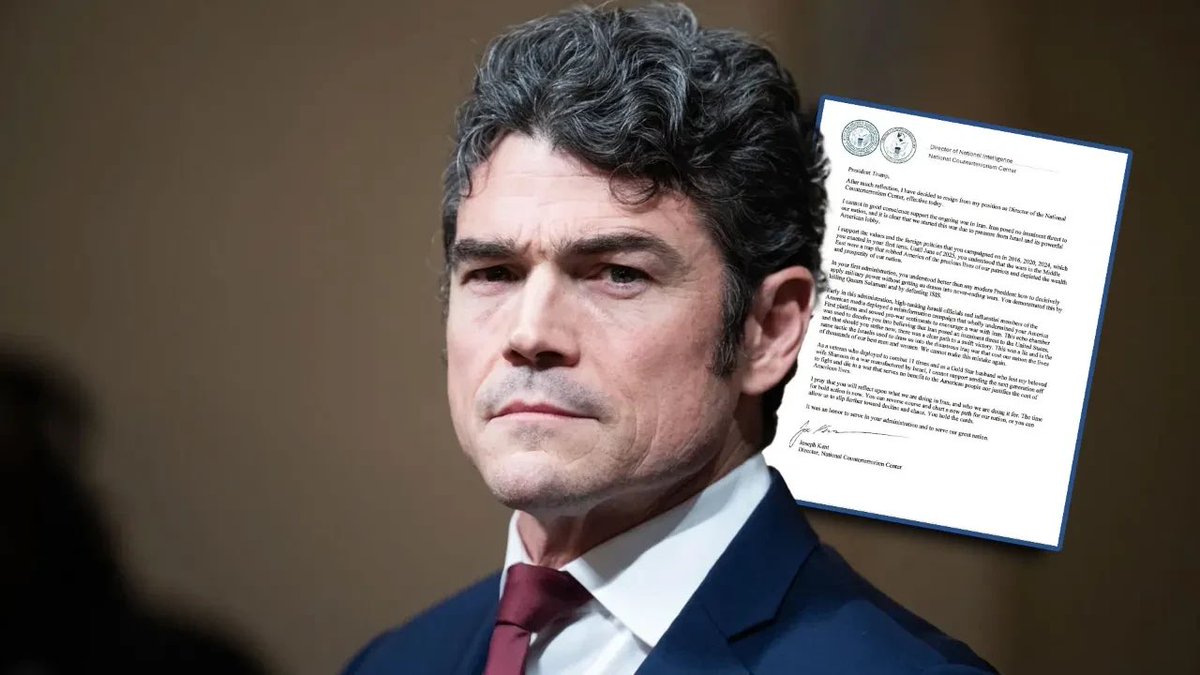 SDMhaber's tweet photo. Donald Trump’ın Terörle Mücadele Direktörü Joe Kent bir mektup yayınlayarak istifa etti.

Kent mektubunda: "İran ulusumuz için yakın tehdit değildi. Bu savaşı İsrail ve güçlü lobisinin baskısıyla başlattık. Vicdanen bu sorumluluğu kabul edemem.” https://t.co/7k87VsG9xP