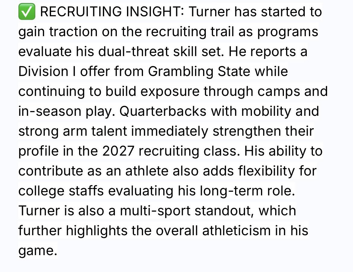 Guy Turner 2027 QB/ATH tweet media