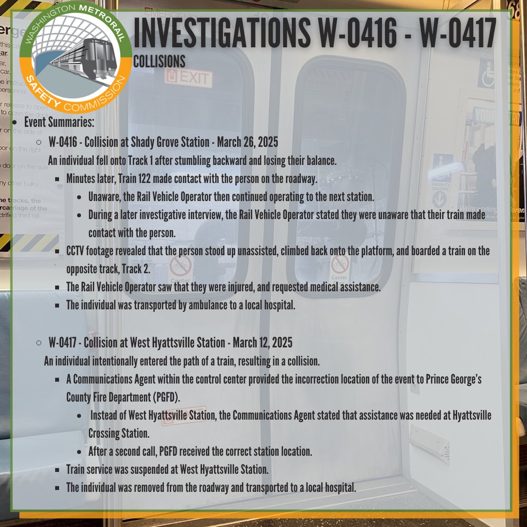 Washington Metrorail Safety Commission tweet media