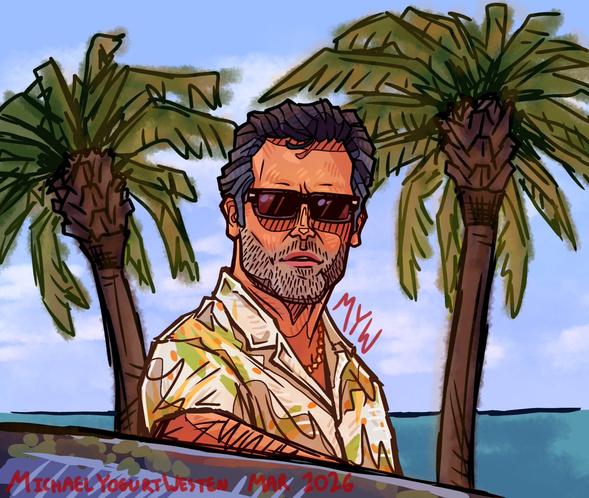 YogurtWesten's tweet photo. Now he has been rendered.

#SamAxe #BurnNotice #BurnNoticeArt #ChuckFinley #BruceCampbell https://t.co/y80a5BDh2Y