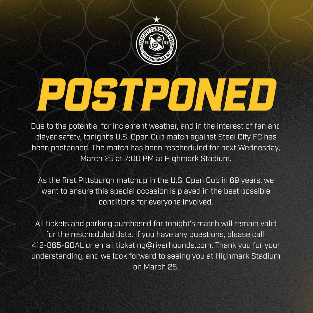 Pittsburgh Riverhounds SC tweet media